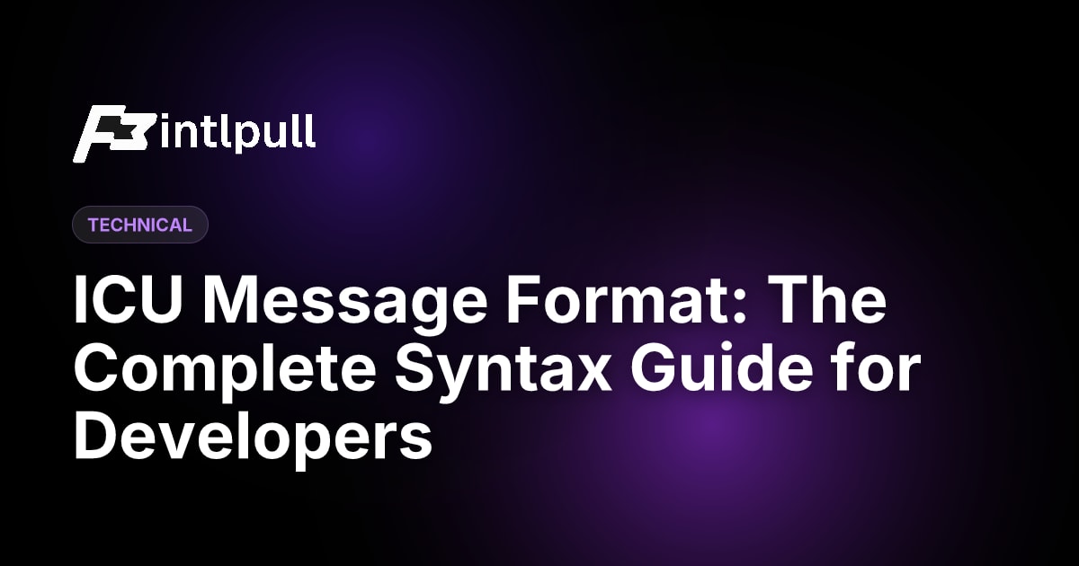 ICU Message Format 2026: Plural, Select & Syntax Examples