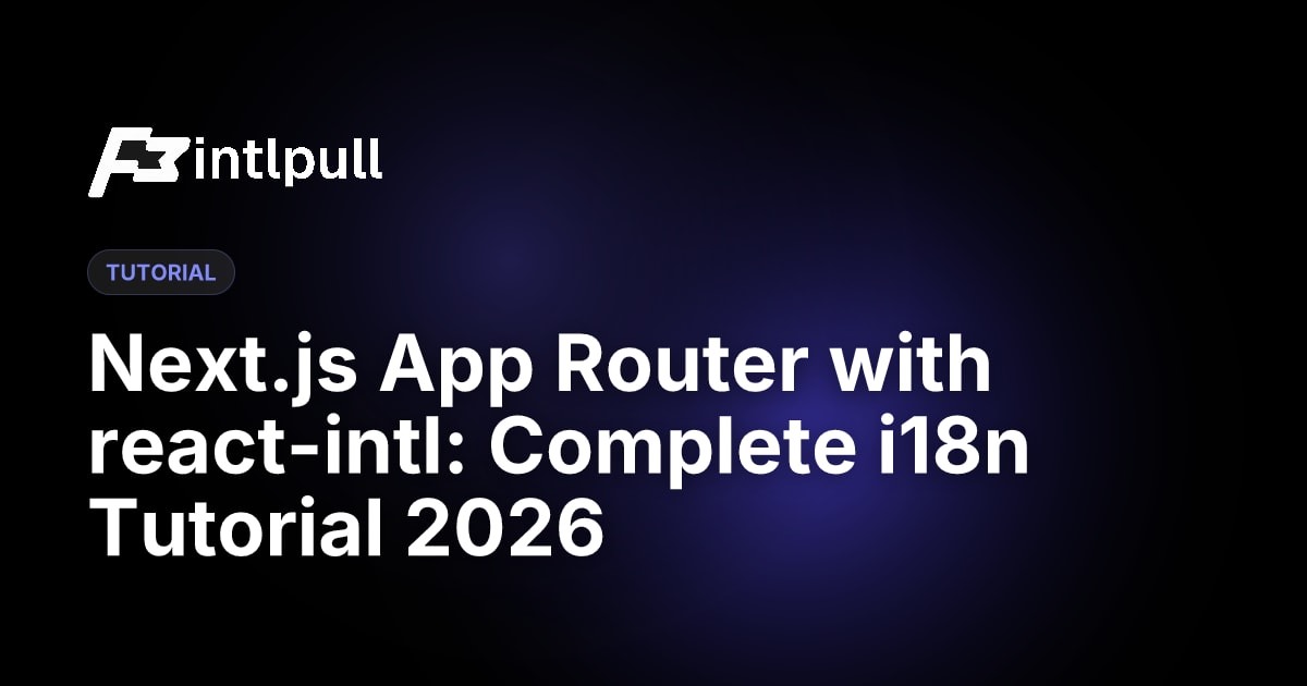 Next.js react-intl App Router Tutorial 2026