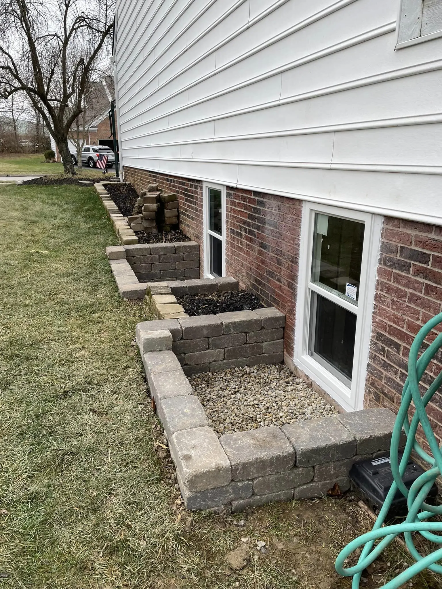 Custom Stone Egress Window Well Step Two