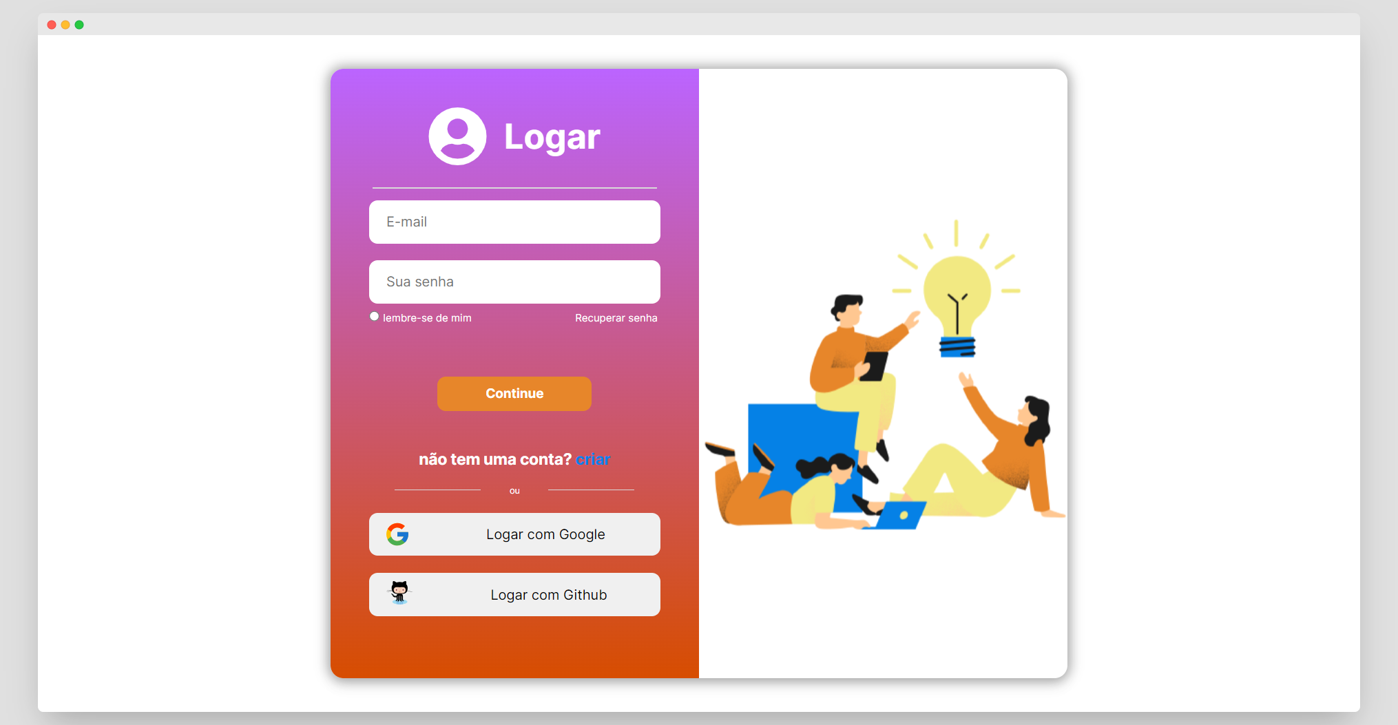 Pagina de login responsiva
