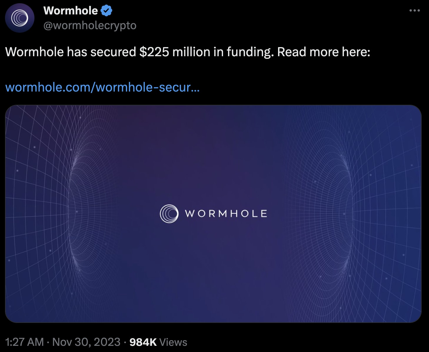 https://twitter.com/wormholecrypto/status/1729869578963222945