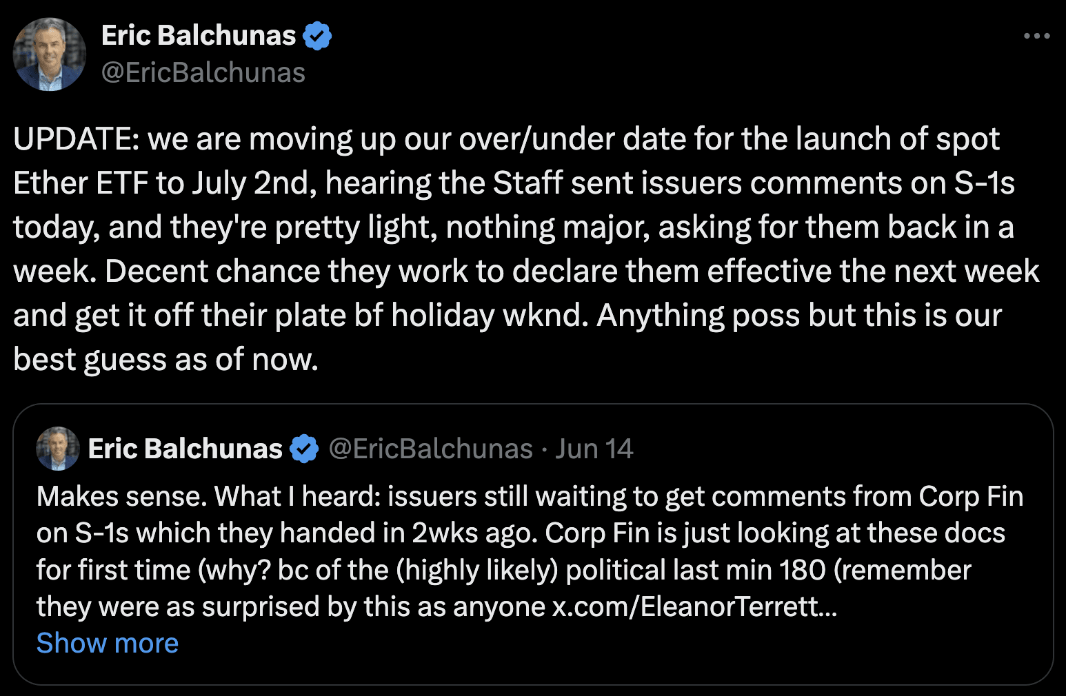 https://x.com/EricBalchunas/status/1801725292404261308