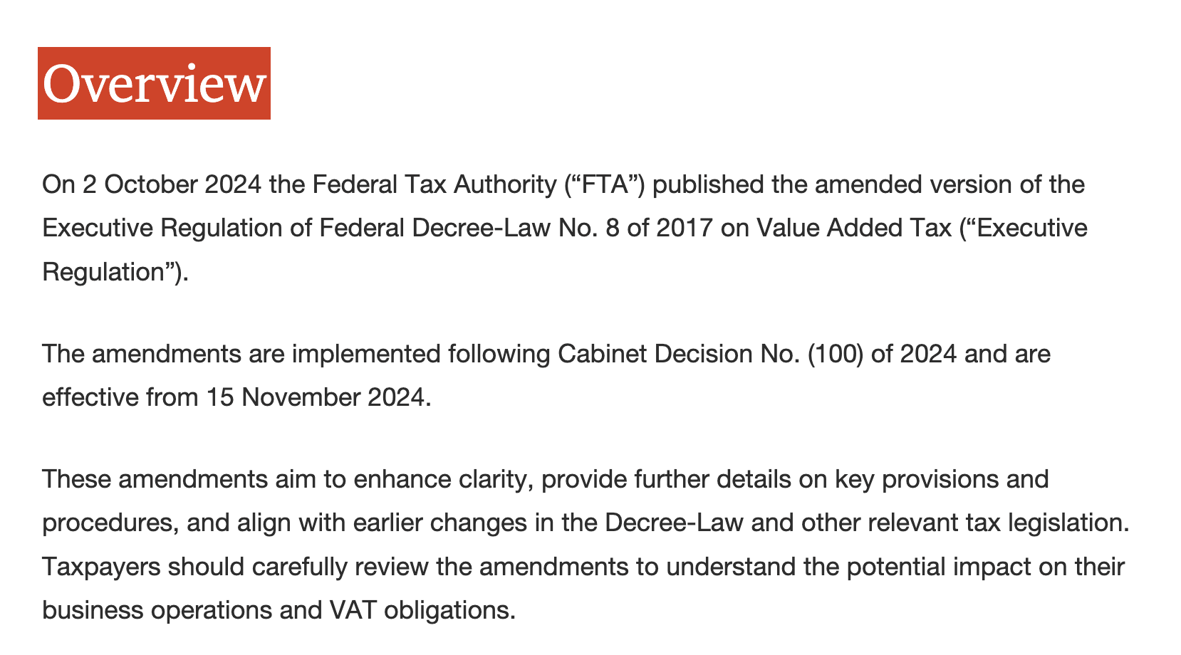 Source: https://www.pwc.com/m1/en/services/tax/me-tax-legal-news/2024/uae-vat-executive-regulation-amendments.html