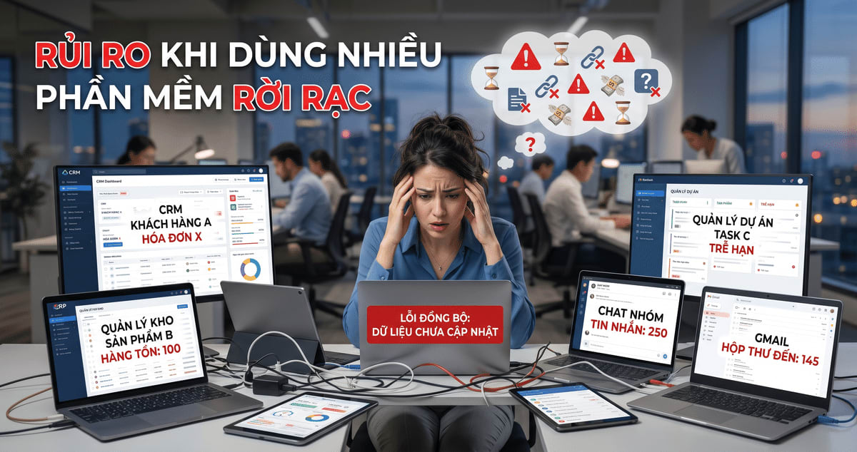 Rủi ro khi dùng nhiều phần mềm rời rạc