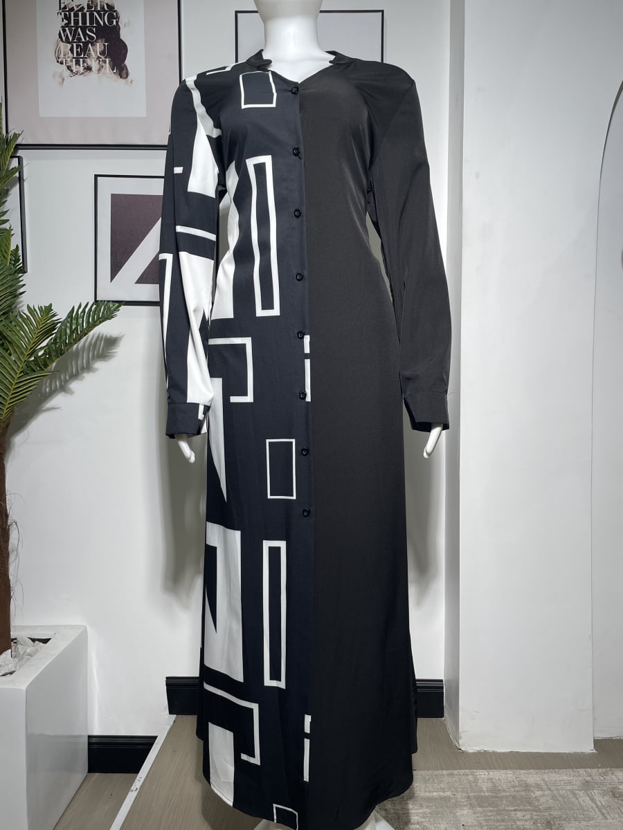 GRAPHIC LONG GOWN SYD POCK