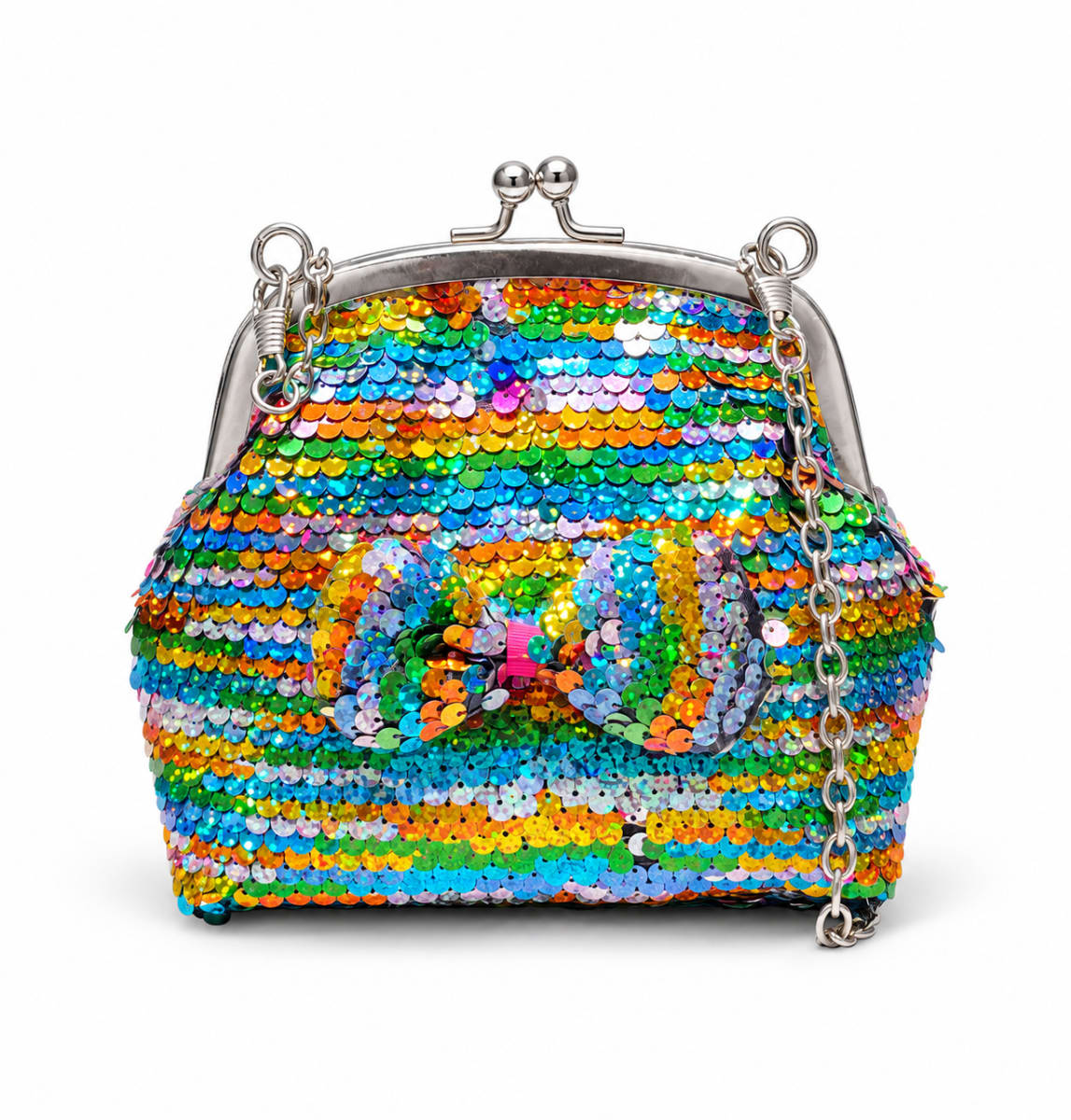 Rainbow Sequin Mini Frame Bag