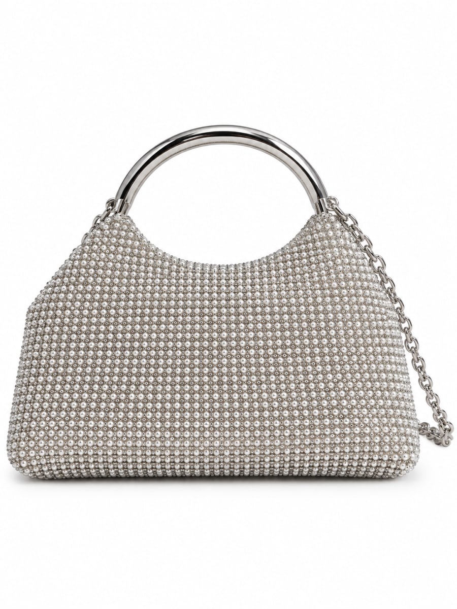 Silver Rhinestone Evening Handbag