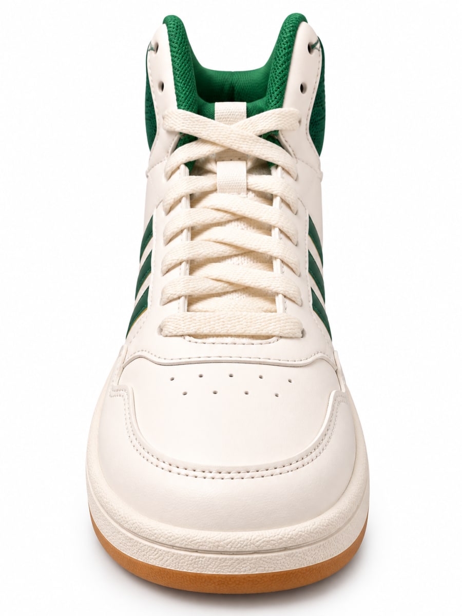 Adidas White & Green High-Top Sneakers 2