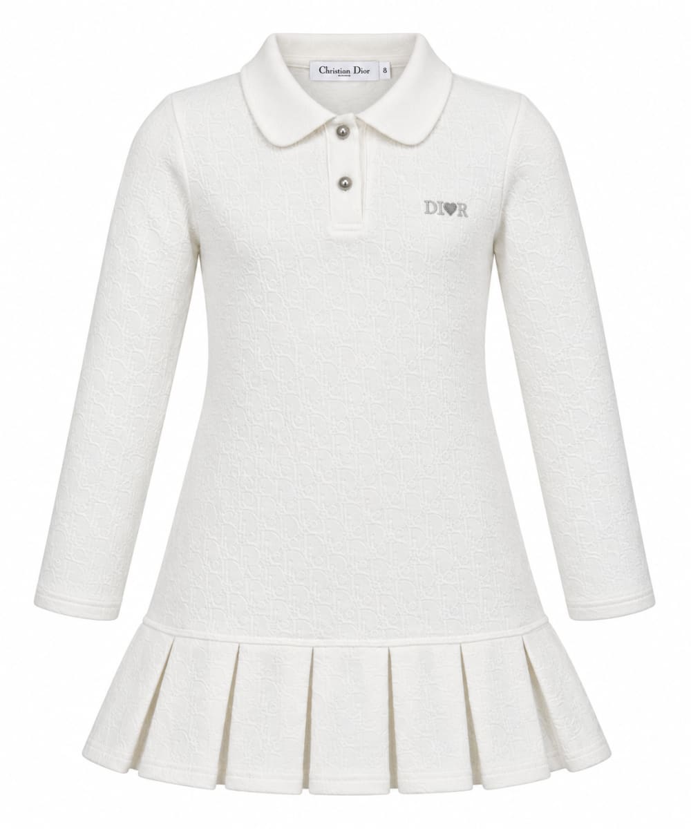 Christian Dior Long-Sleeve Pleated Polo Dress