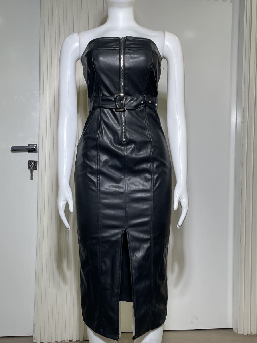 TUBE GOWN, HAUTE MONDE, LEATHER