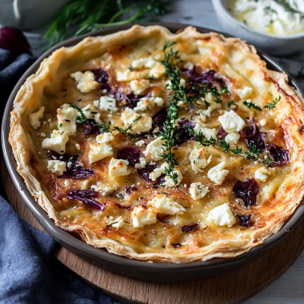 Rotkohlquiche mit Feta