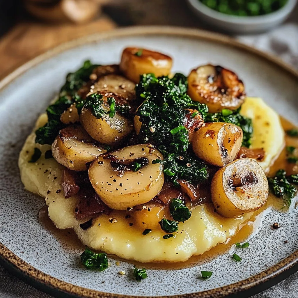 Pilzpfanne mit Rosenkohl & Kartoffelpüree