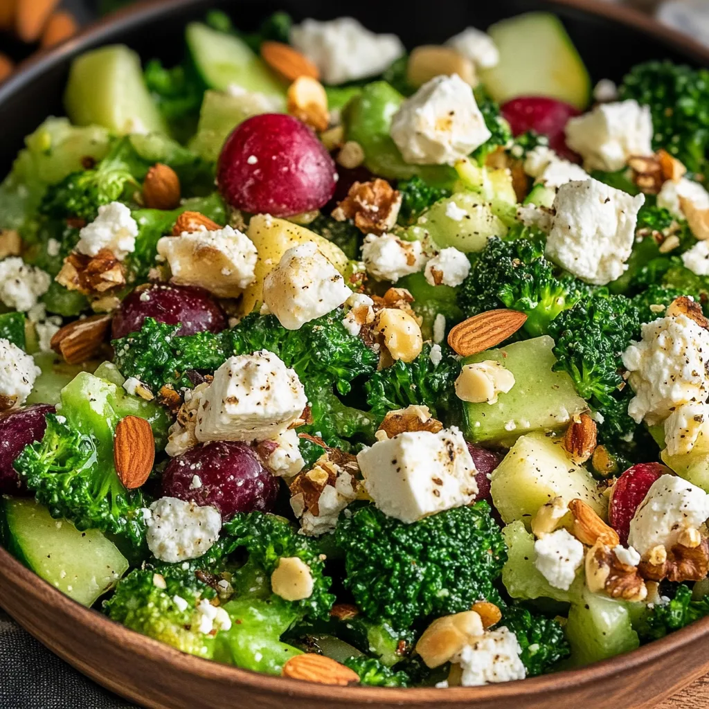 Brokkoli-Salat mit Äpfeln, Nüssen & Feta