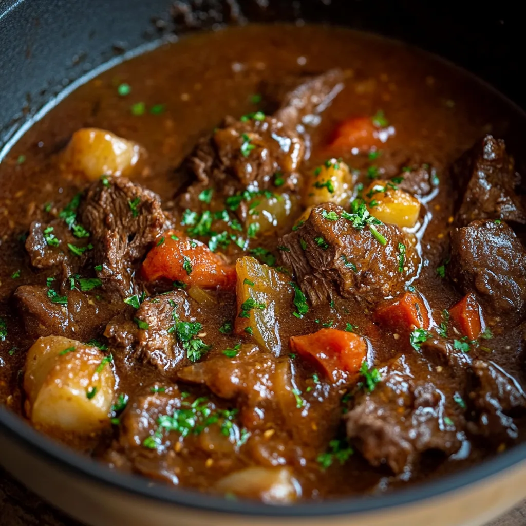 Schmor-Gulasch aus dem Ofen