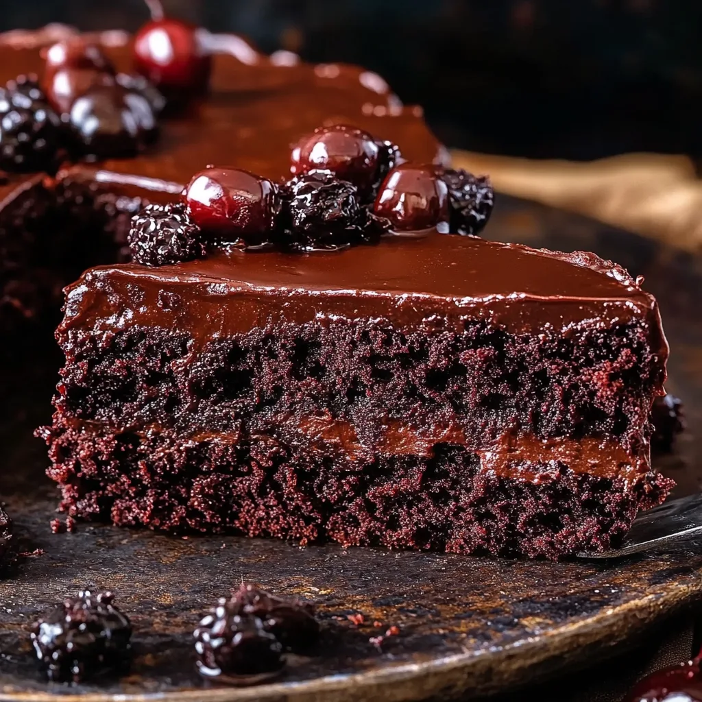 Saftiger Rotweinkuchen mit Schokolade