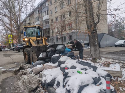 Очищение улиц Барнаула от мусора продолжается