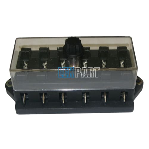 Fuse Box/Holder 6-Way Blade Fuse / Push on Terminals / Terminals on Side - FBB106CX