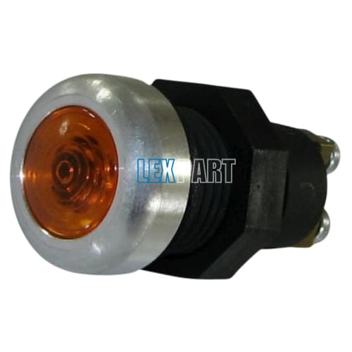 Light/Lamp MERIT 12V / 24V 2P Light Pilot Panel Warning Amber - Chrome Finish Universal - LPW051CX