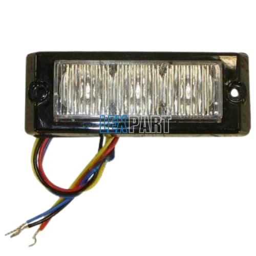 Strobe Light 12V / 24V 4P Rectangular Led Light Clear/White Sealed For Outdoor Use - LSTR073CX