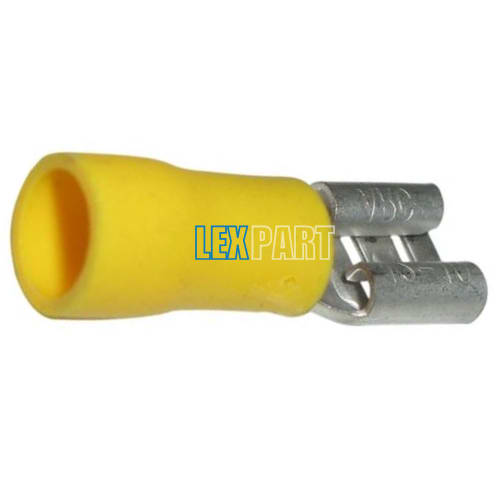 Terminal Insulated Yellow Spade Female 6.3MM Fits Up To 3.8MM Cable - TIY543CX