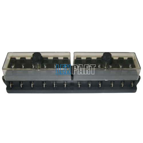 Fuse Box/Holder 12-Way Blade Fuse / Push on Terminals / Terminals on Side - FBB012CX