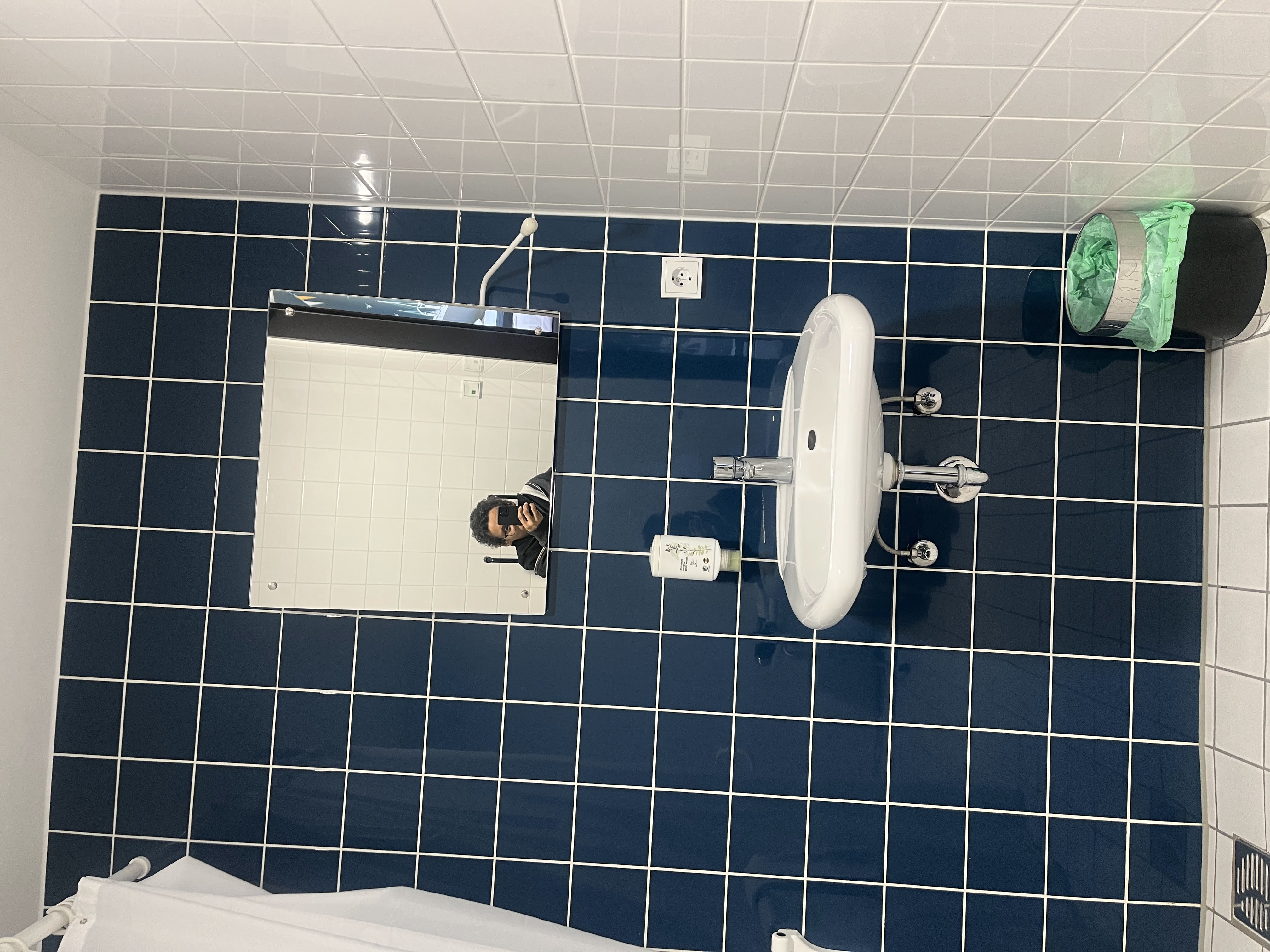 the bathroom mirror