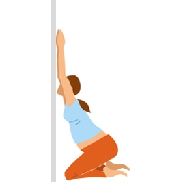 zwangerschapsyoga yogaoefening schouderstretch