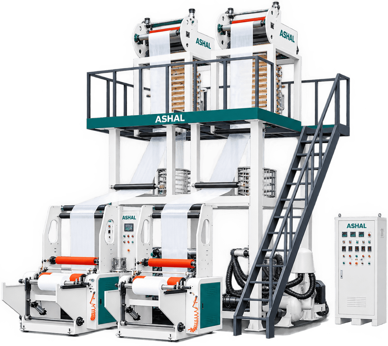 ABA Three-layer Film Blowing Machine — 800 / 1000 / 1200 (Four-Screw)