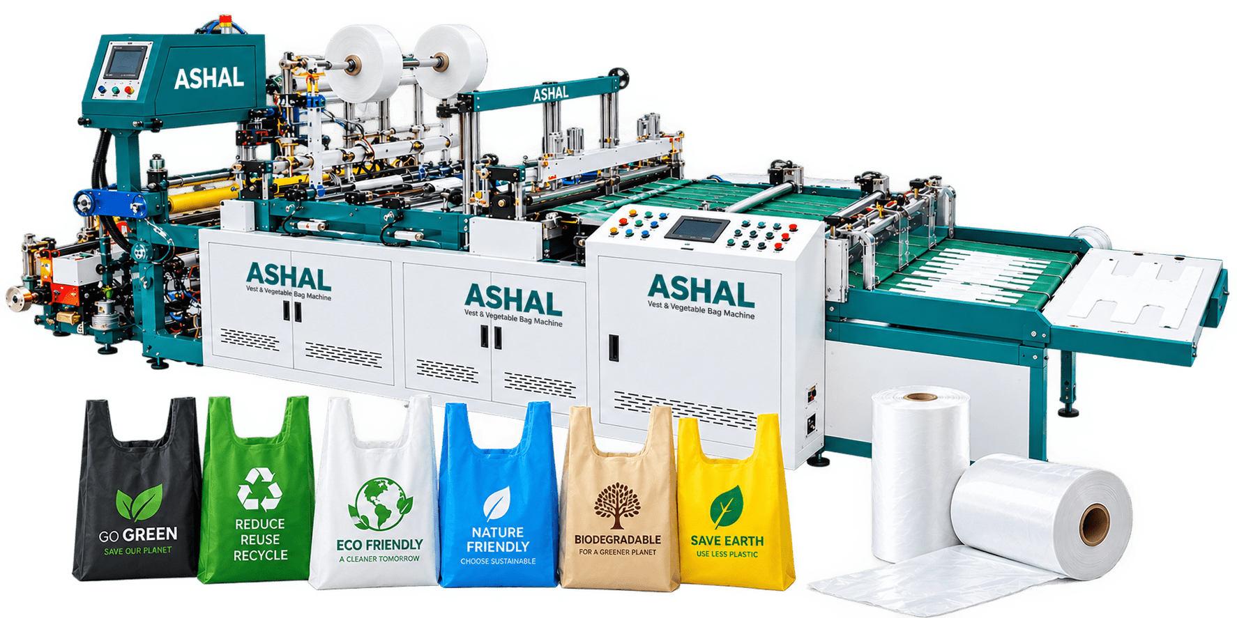 AI CX-RB T-Shirt Vest & Vegetable Bag Making Machine — 400×2 / 500×2