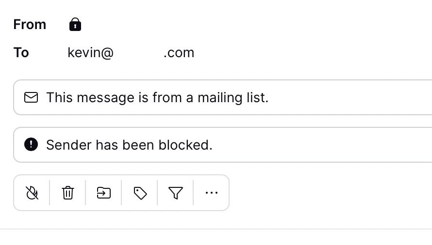 ProtonMail blocked sender