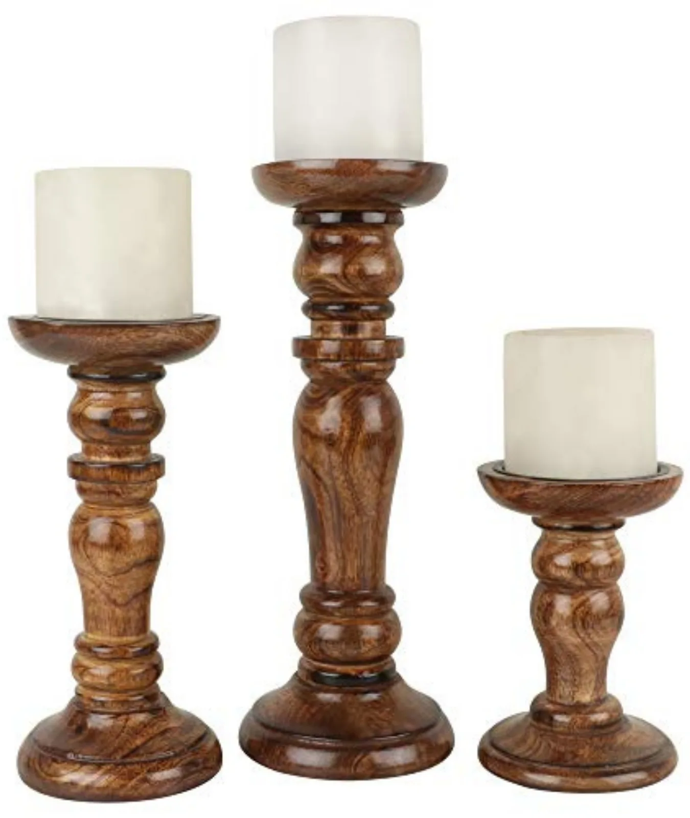 Treen Turned Oak Candlestick Holder