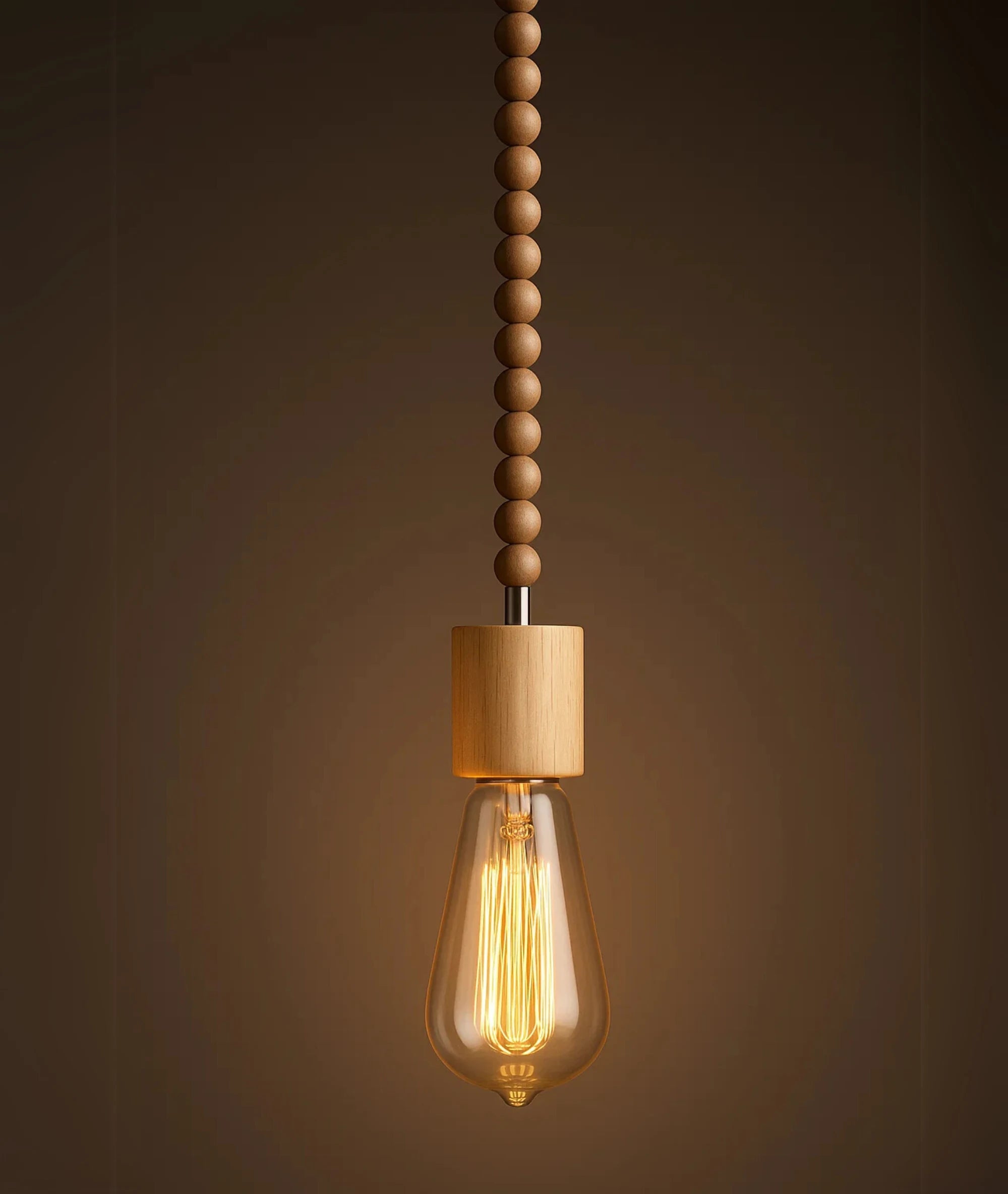 Geometric Wooden Beads String Droplight Hanging Lamp
