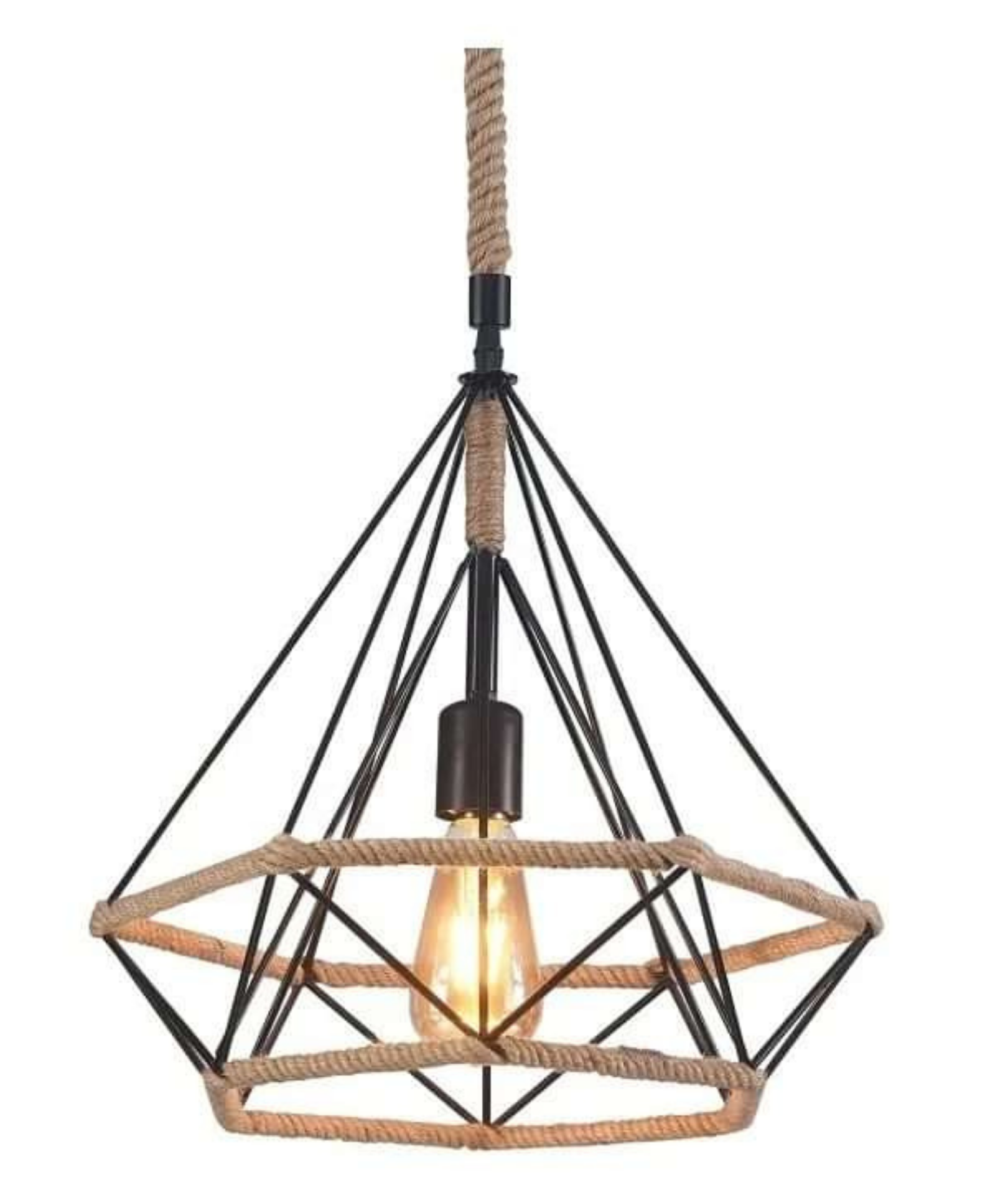 Hemp Rope Iron Wire Diamond Cage