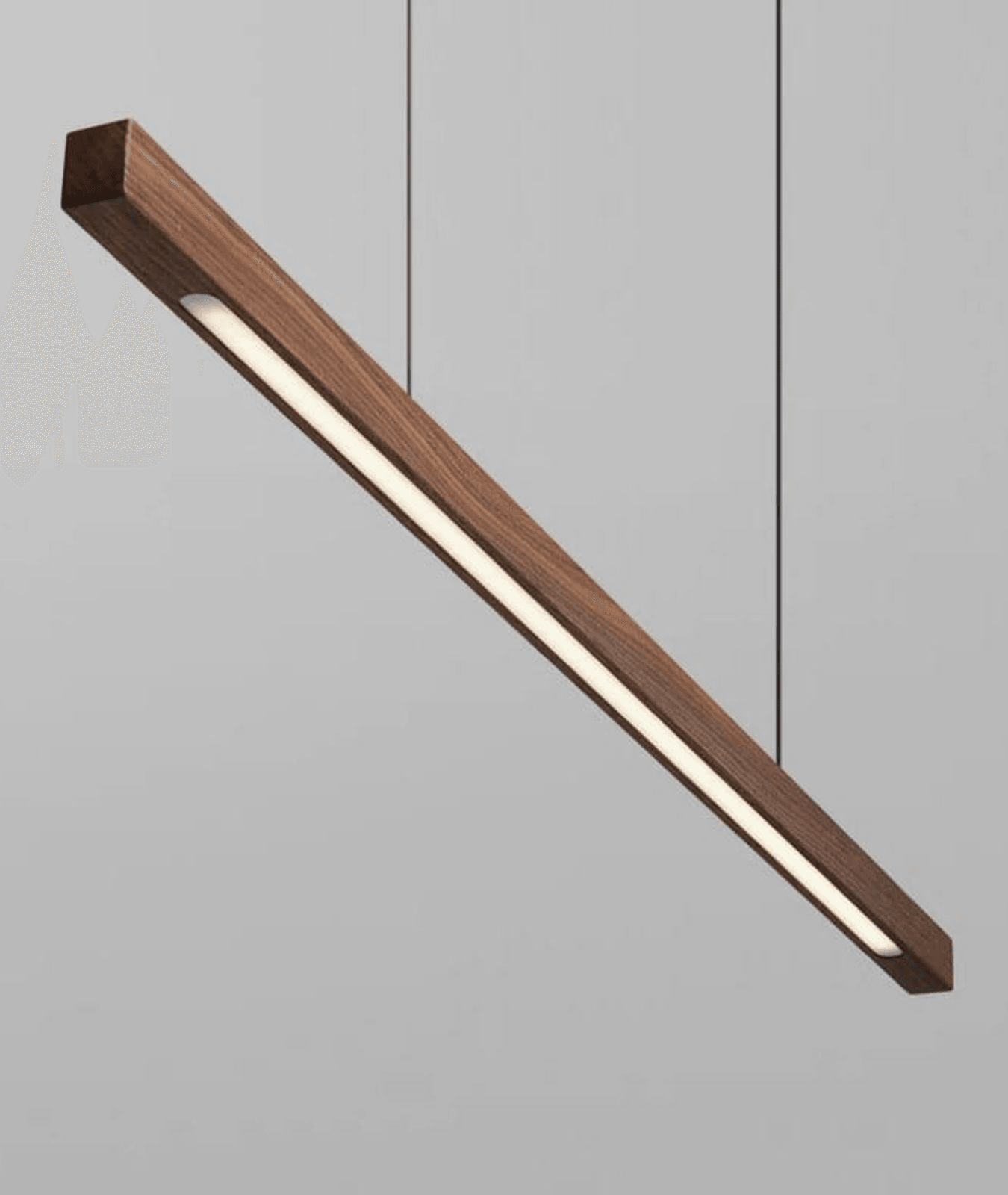 Linear LED Pendant Hanging Wooden Lamp