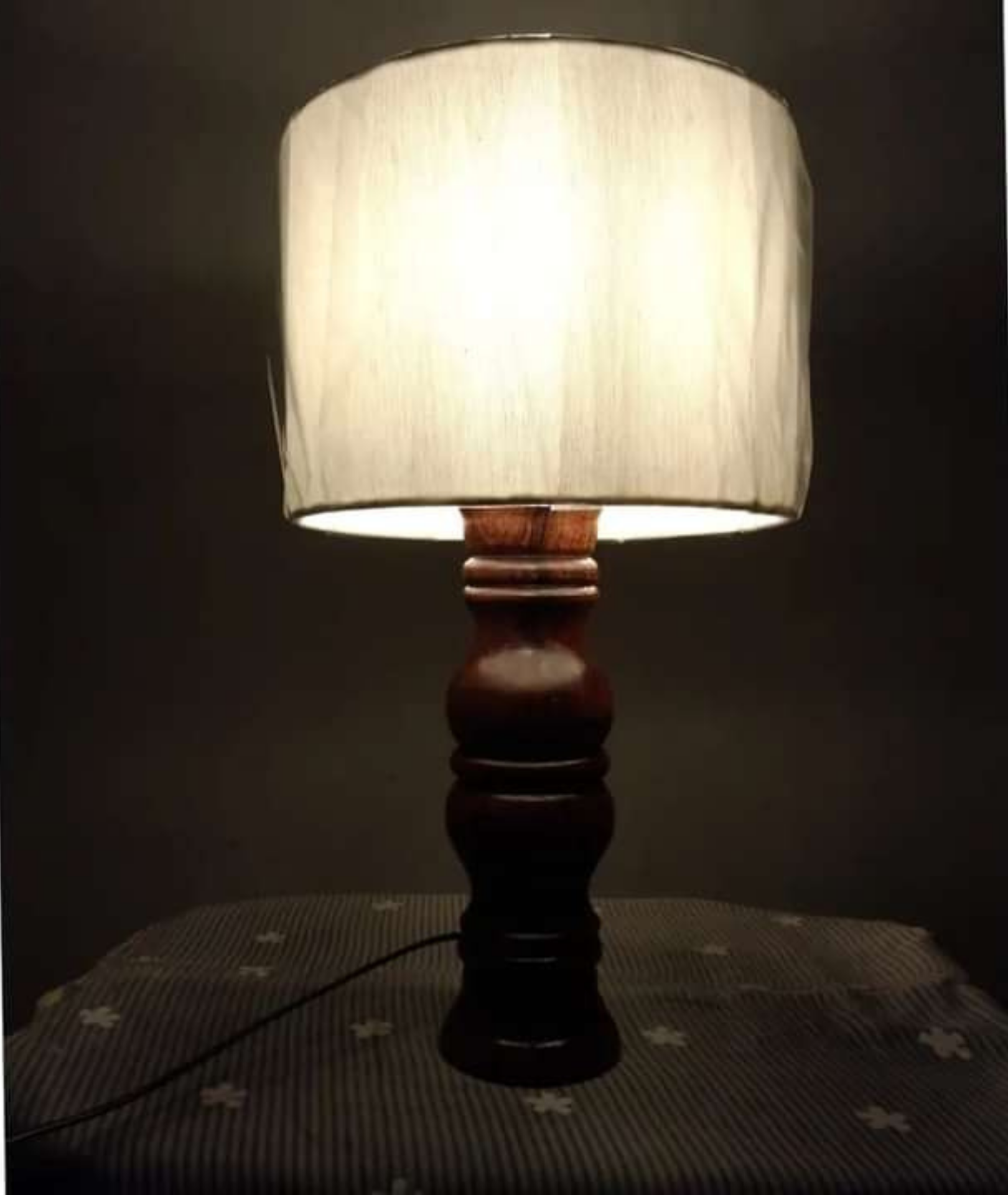 Midcentury Segmented Wooden Table Lamp