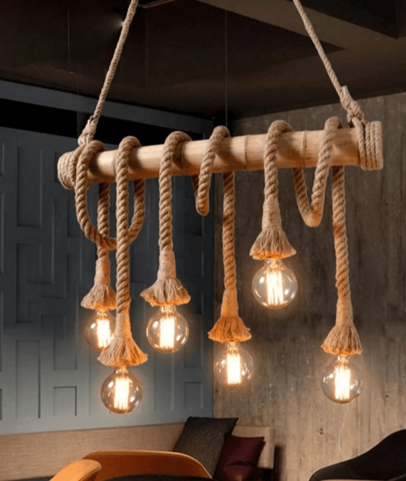 Rustic Vibes 6 Light Rope Chandelier