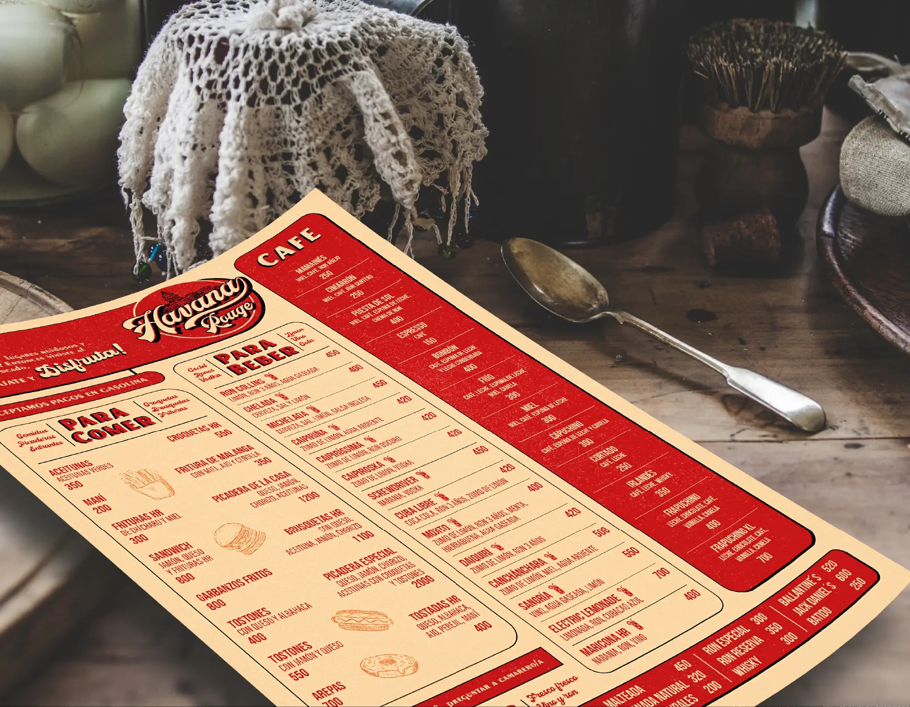 Havana Rouge Menu