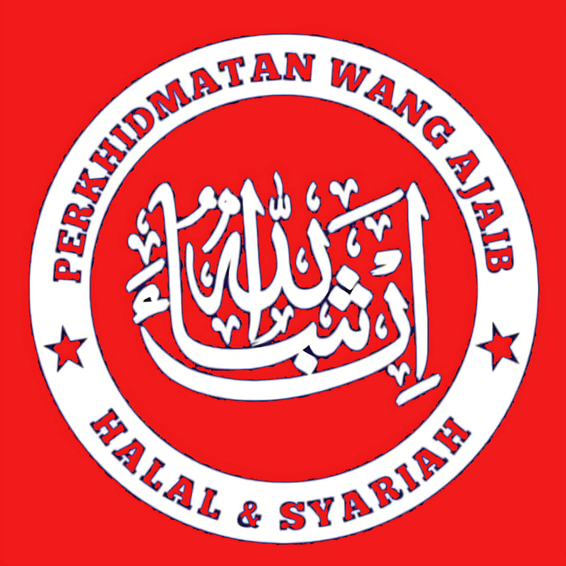 Background gambar bergaya abstrak dengan warna merah dan merah yang mewakili branding wangajaib, dengan pola geometris dan gradasi warna yang halus