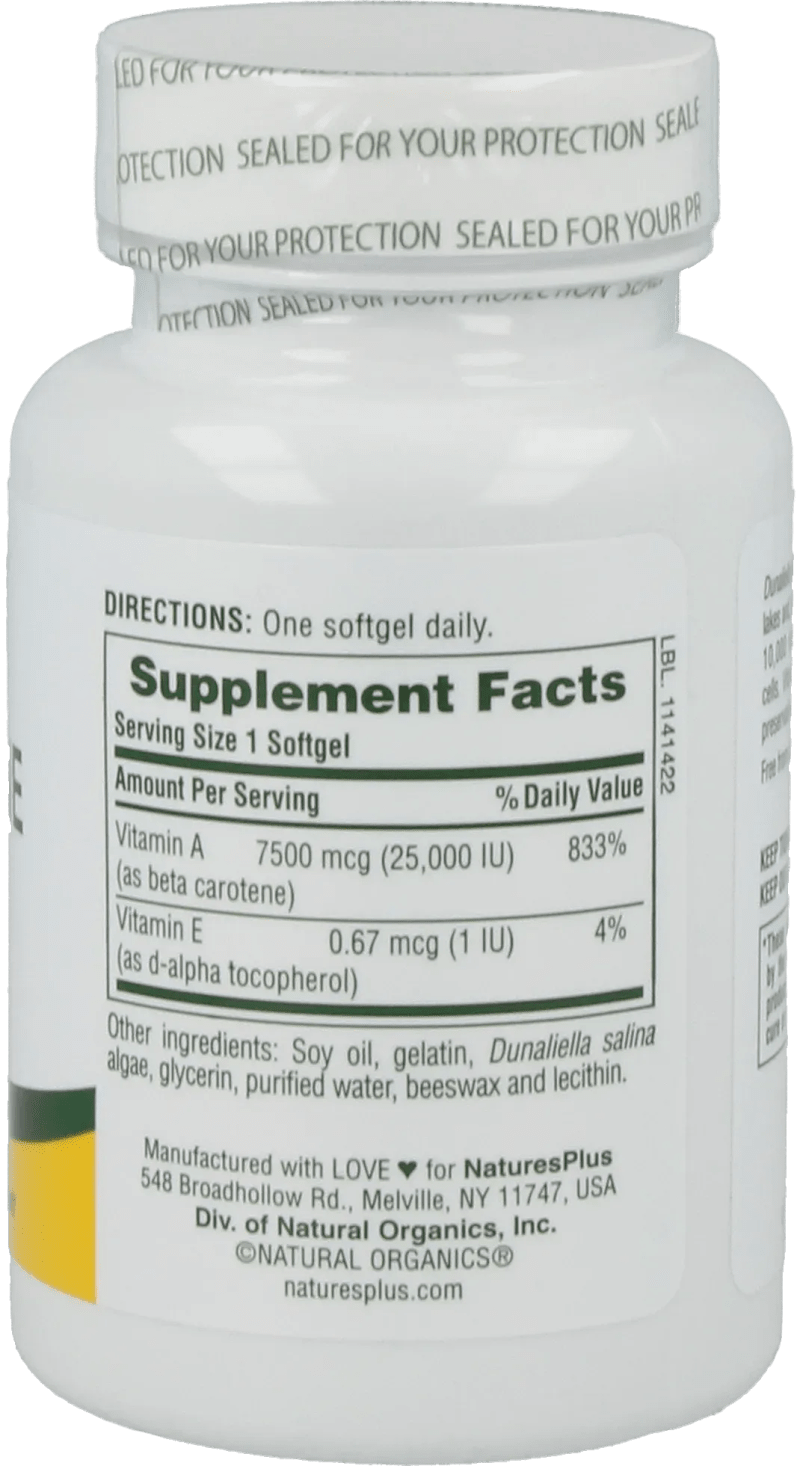 Natural Beta Carotene - 90 softgels