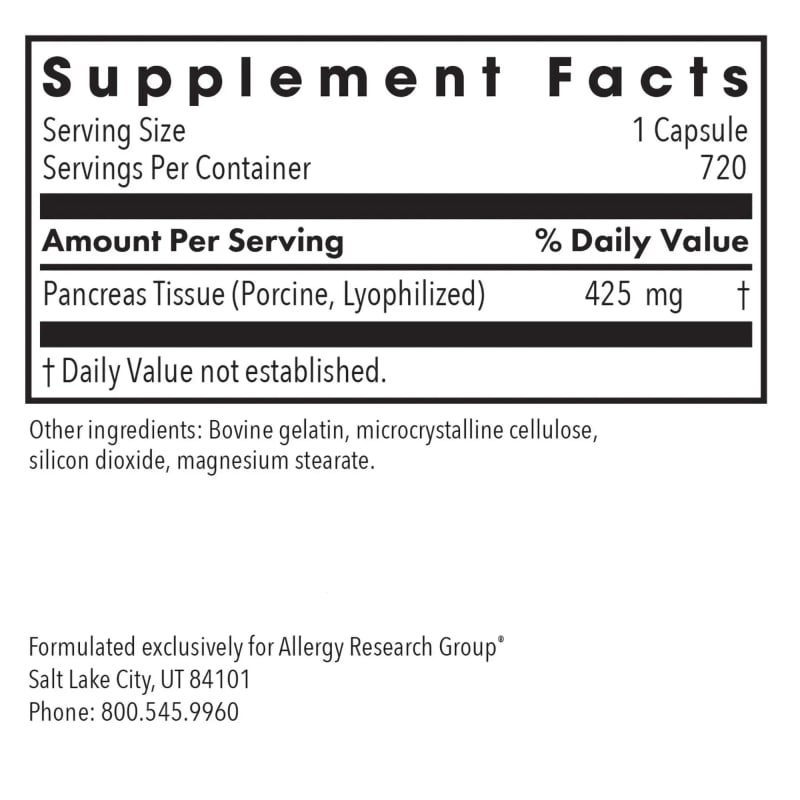 Pancreas Pork - 720 capsules