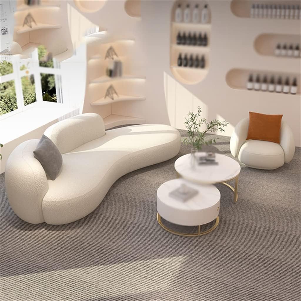 Curved Accent Sofa Points Lounge Floor Bar Chaise Lounge Sofa Sofa Salon Furniture(E) 4