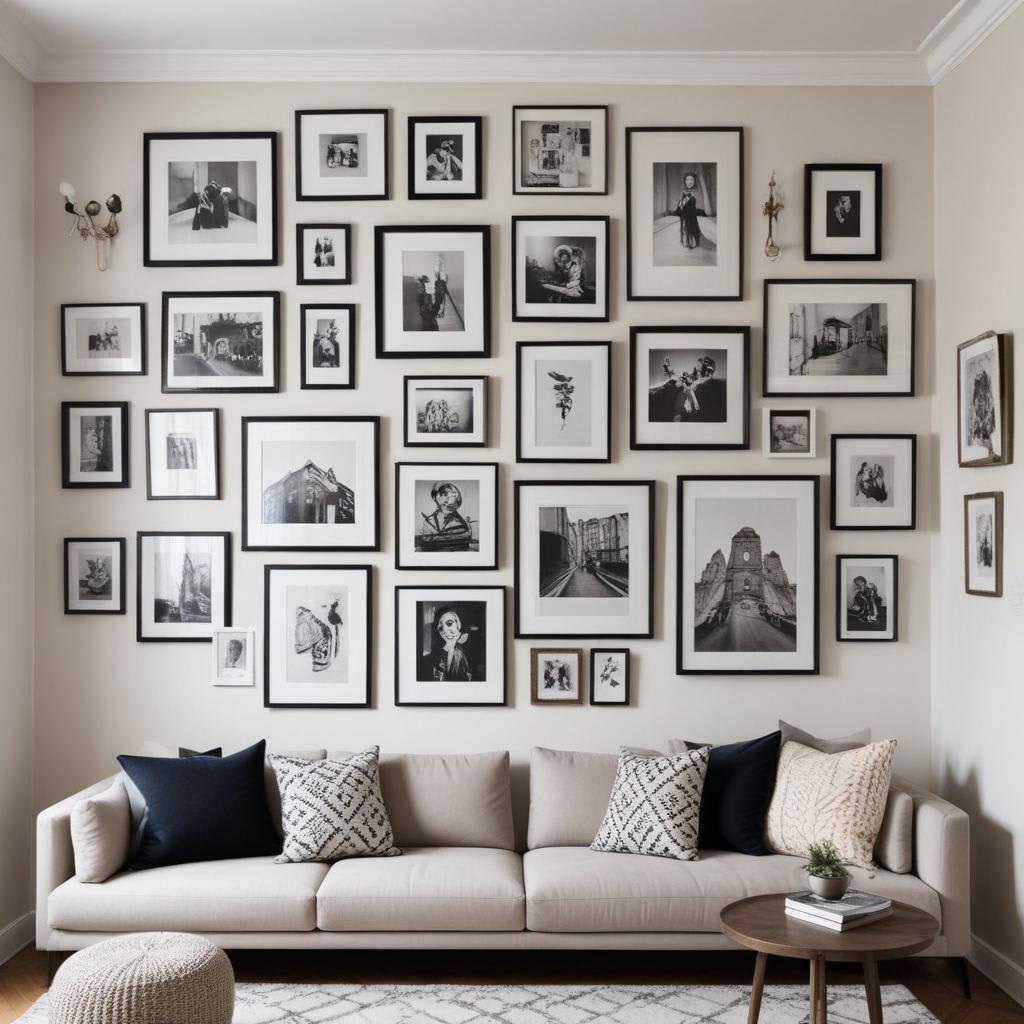 What are some stunning gallery wall layouts for a small apartment?