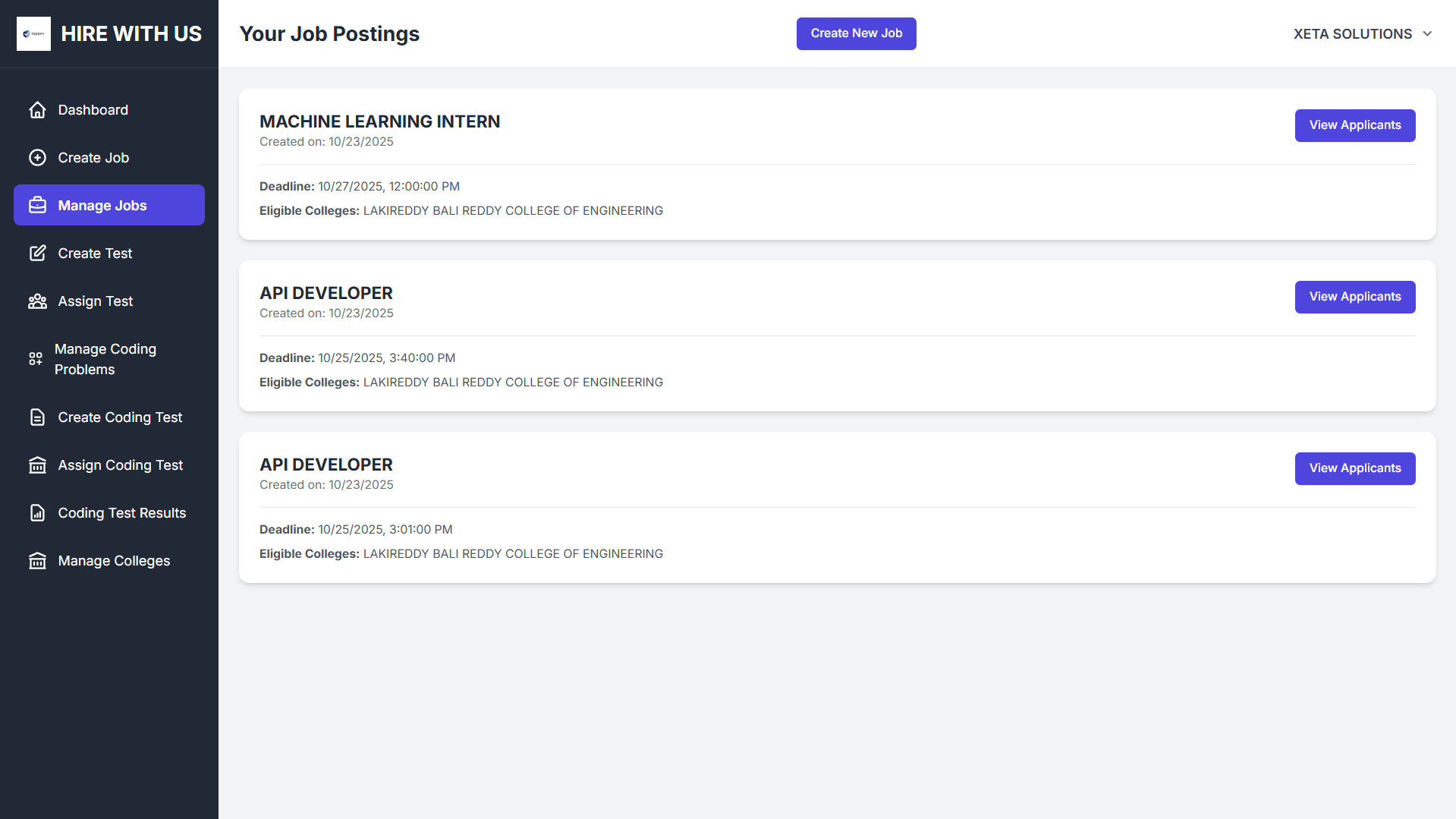 HireWithUs Platform Screenshot