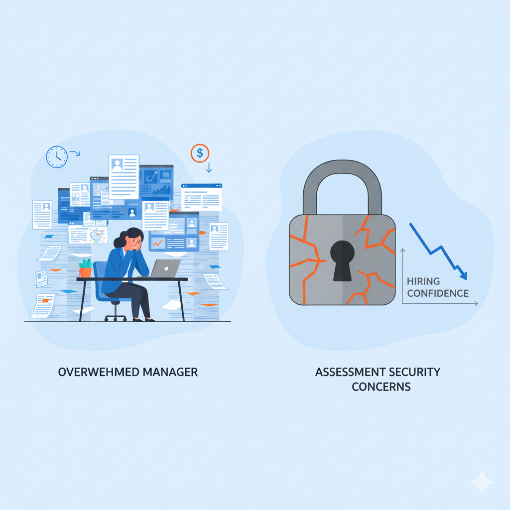 Illustration showing hiring challenges