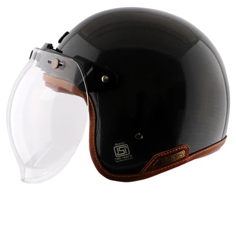 Axor Jet Carbon Small Checks helmet with Bubble Visor 3