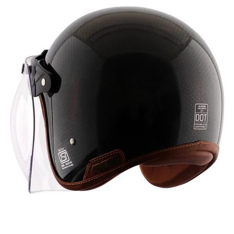 Axor Jet Carbon Small Checks helmet with Bubble Visor 4