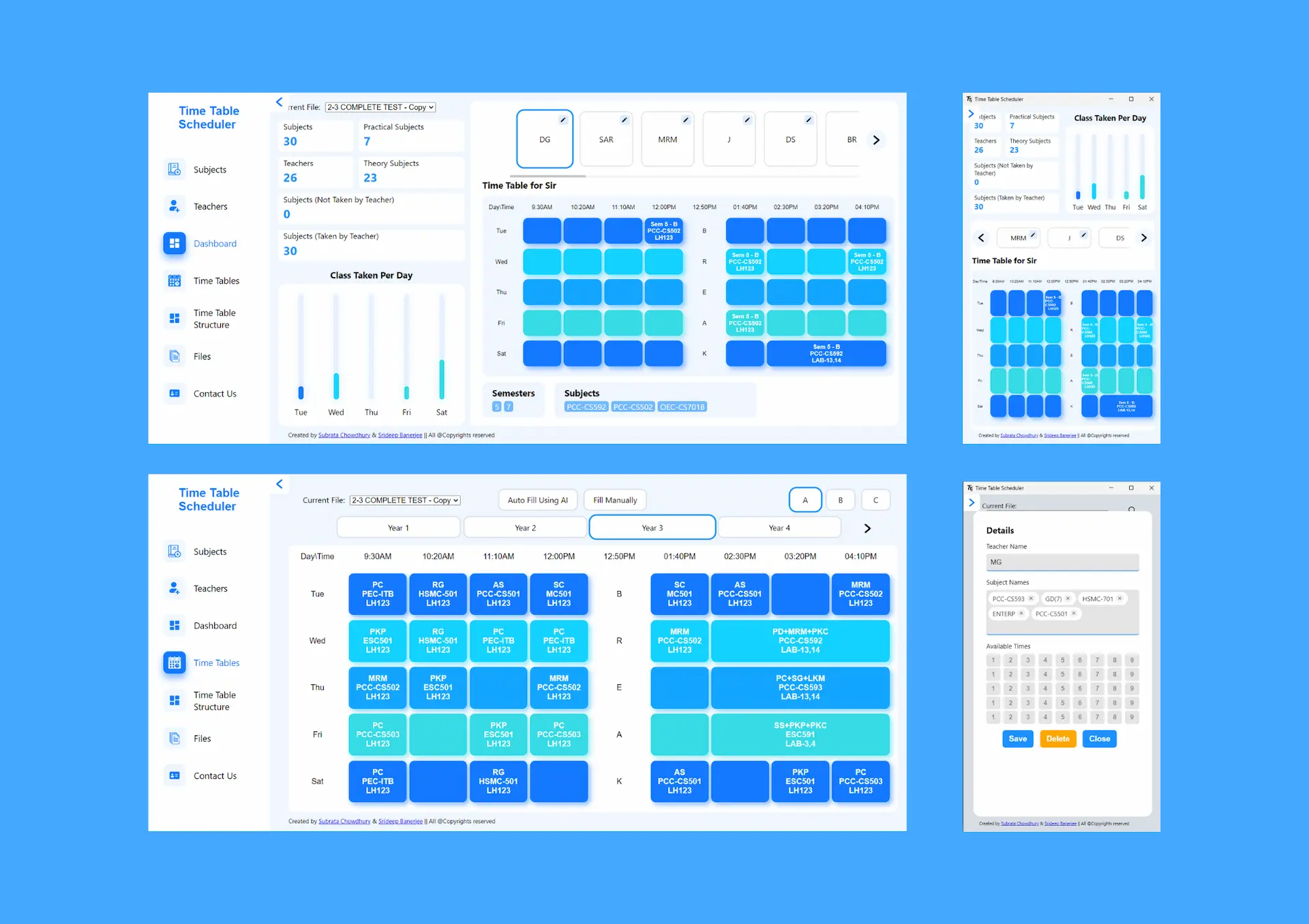 Time Table Scheduler
