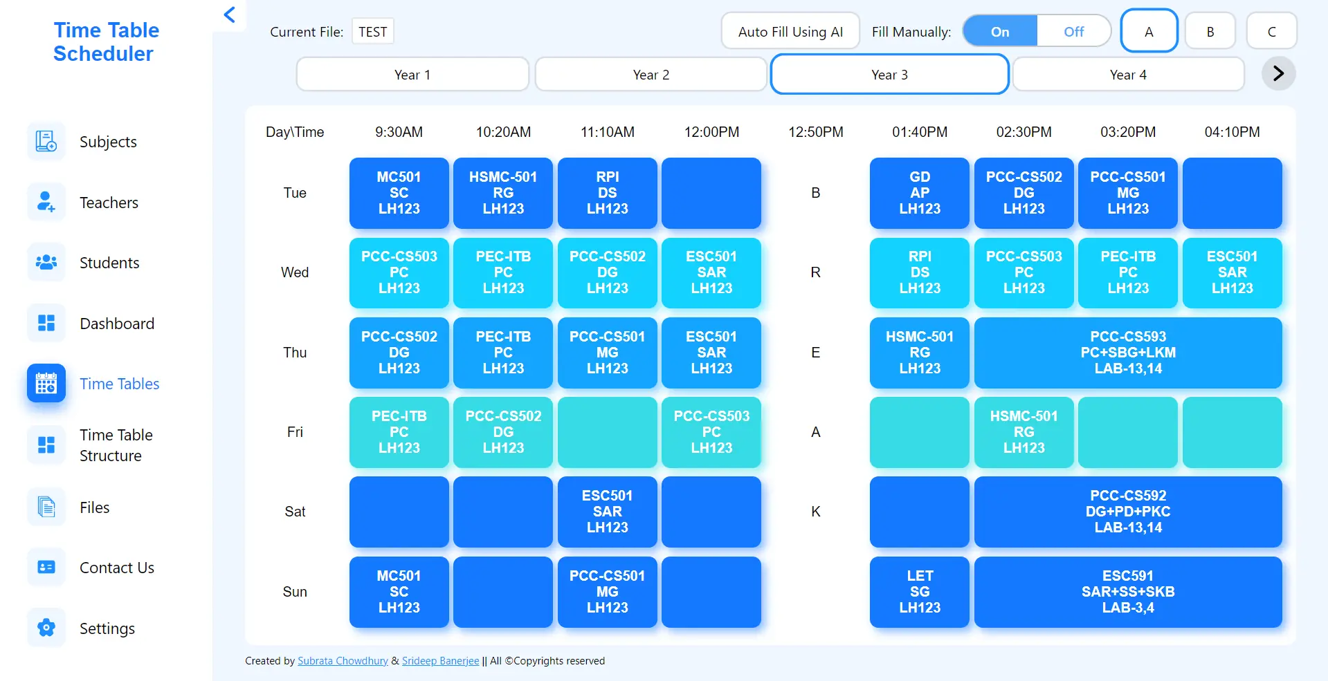Scheduler Interactive Grid