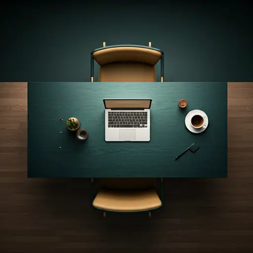 Minimalist high-end meeting room at sunset