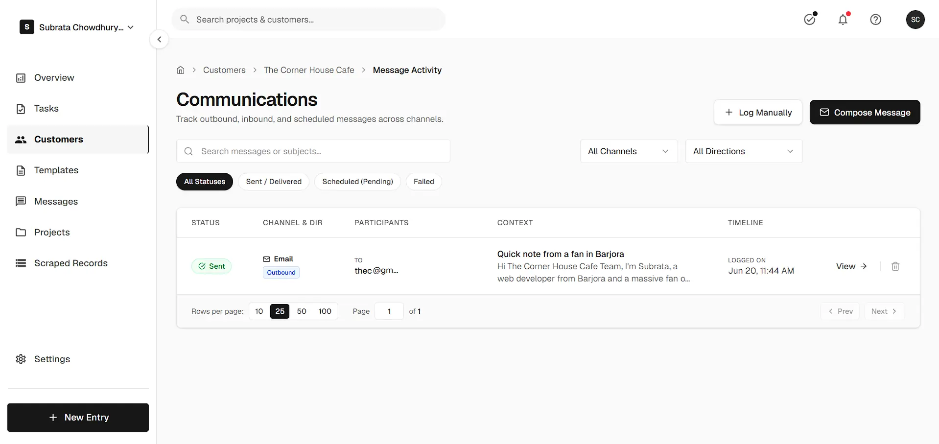 CRM Console Project Tracking